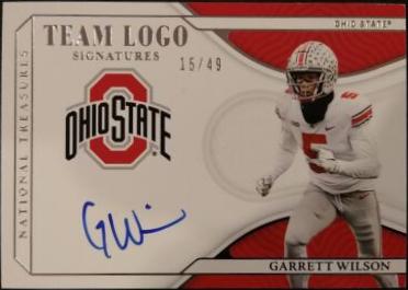 Garrett Wilson #TL-GWI Football Cards 2022 Panini National Treasures Collegiate Team Logo Signatures