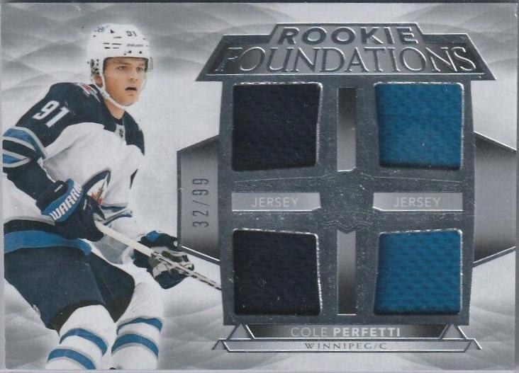 Cole Perfetti #F-CP Hockey Cards 2021 Upper Deck The Cup Foundations Quad Jersey