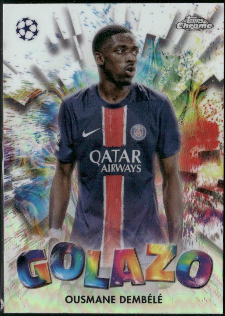 Ousmane Dembele #GZ-12 Soccer Cards 2024 Topps Chrome UEFA Golazo