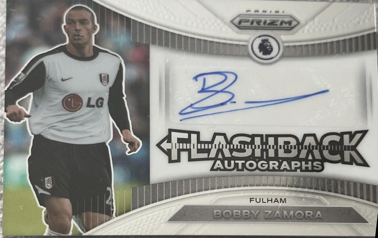 Bobby Zamora #FA-BZ Soccer Cards 2022 Panini Prizm Premier League Flashback Autographs