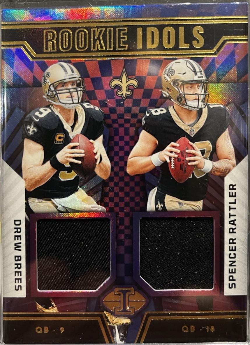 Drew Brees / Spencer Rattler #7 Football Cards 2024 Panini Illusions Rookie Idols Dual Memorabilia