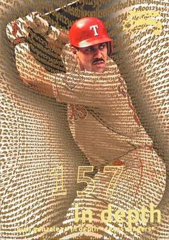 Juan Gonzalez #ID4 Baseball Cards 1999 Skybox Thunder in Depth