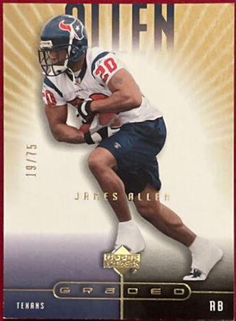 James Allen #37 Football Cards 2002 Upper Deck Graded