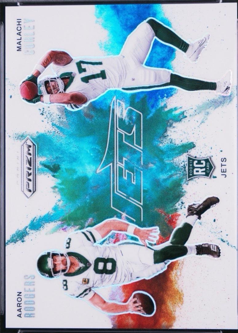 Aaron Rodgers / Malachi Corley #10 Football Cards 2024 Panini Prizm Color Blast Dual