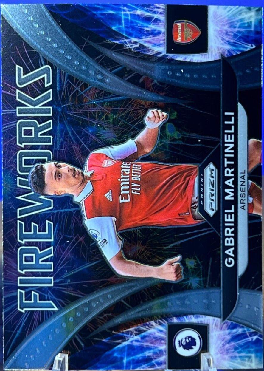 Gabriel Martinelli #11 Soccer Cards 2022 Panini Prizm Premier League Fireworks