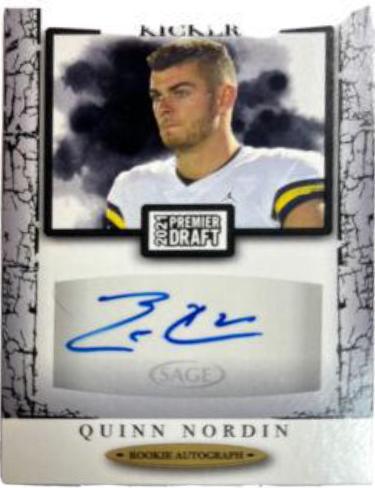 Quinn Nordin #A52 2021 Sage Premier Draft Autographs Football