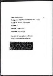 Kobe Bufkin #RA-KBF 2023 Panini One And One Rookie Autograph Basketball
