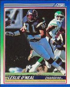 Leslie O'Neal #8 Football Cards 1990 Panini Score