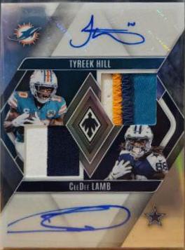 Tyreek Hill, CeeDee Lamb #DPA-THCL Football Cards 2023 Panini Phoenix Dual Patch Autographs