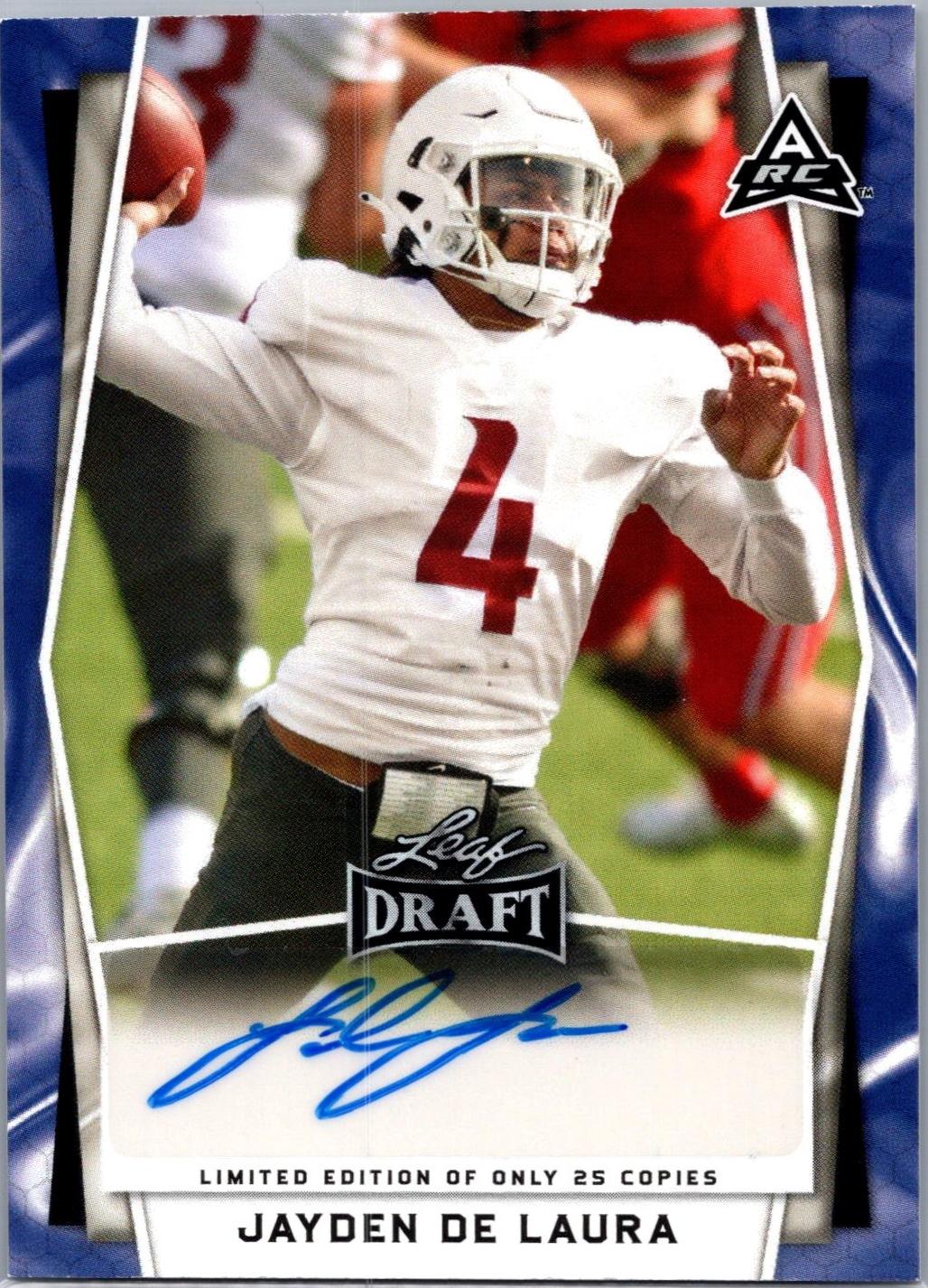 Jayden De Laura #BA-JDL 2022 Leaf Draft Hobby Autograph Football