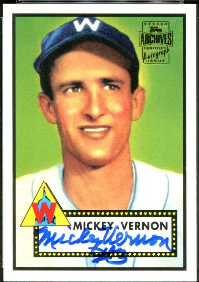 Mickey Vernon #33 Baseball Cards 2001 Topps Archives Autographs