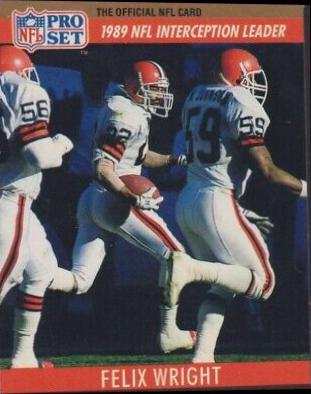 Felix Wright #17 Football Cards 1990 Pro Set FACT Cincinnati