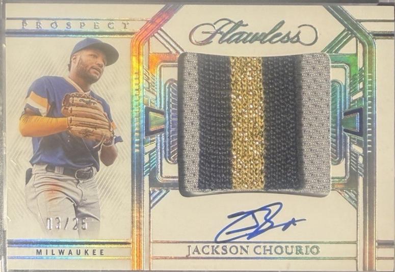 Jackson Chourio #PPA-JC 2024 Panini Flawless Baseball Prospect Patch Autographs