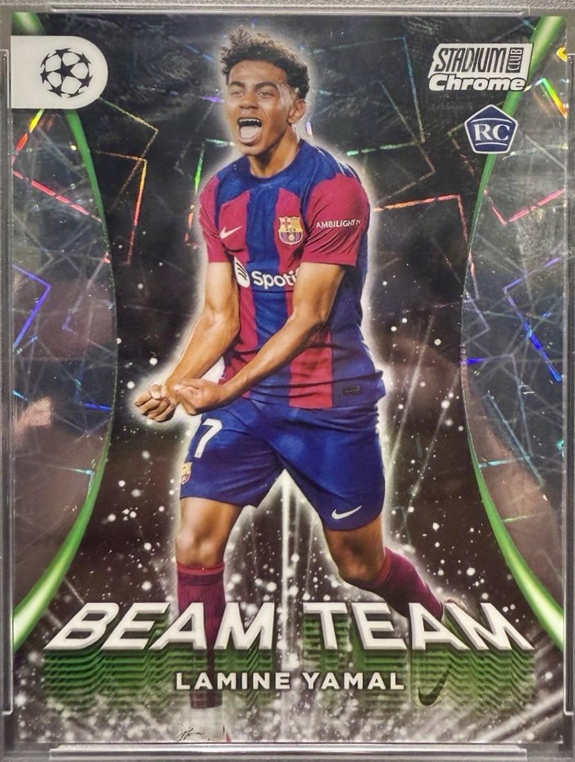 Lamine Yamal #BT-LY Soccer Cards 2023 Topps Stadium Club Chrome UEFA Beam Team