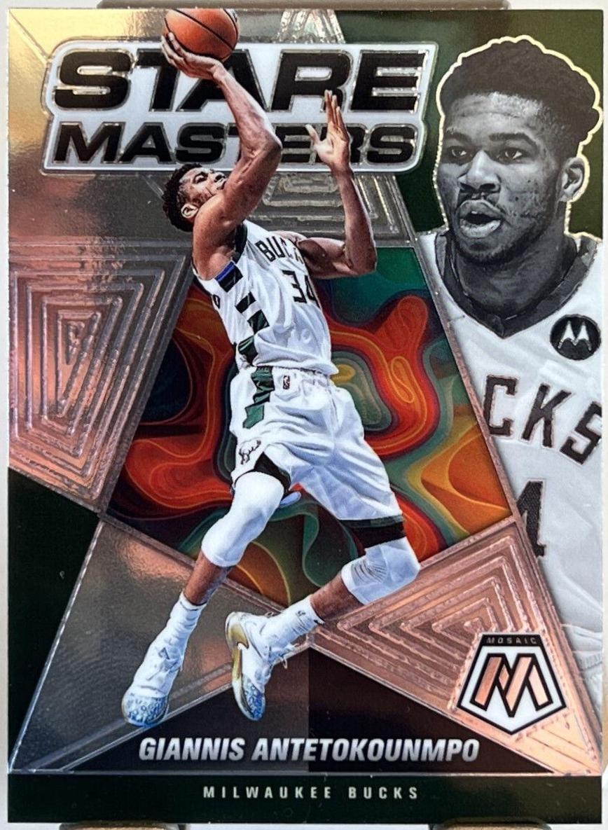 Giannis Antetokounmpo #1 Basketball Cards 2021 Panini Mosaic Stare Masters