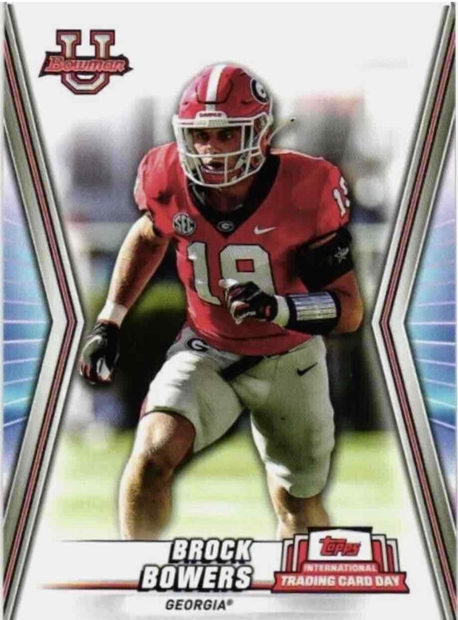 Brock Bowers #NTCD-BF8 Football Cards 2023 Topps International Trading Card Day