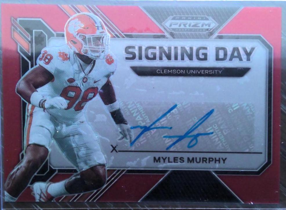 Myles Murphy #SD-MYM Football Cards 2023 Panini Prizm Draft Picks Signing Day