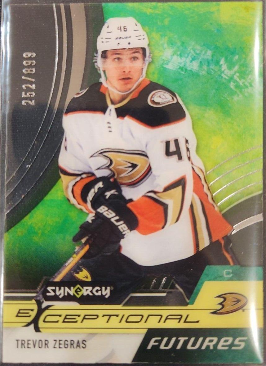 Trevor Zegras #EF-TZ Hockey Cards 2021 Upper Deck Synergy Exceptional Futures