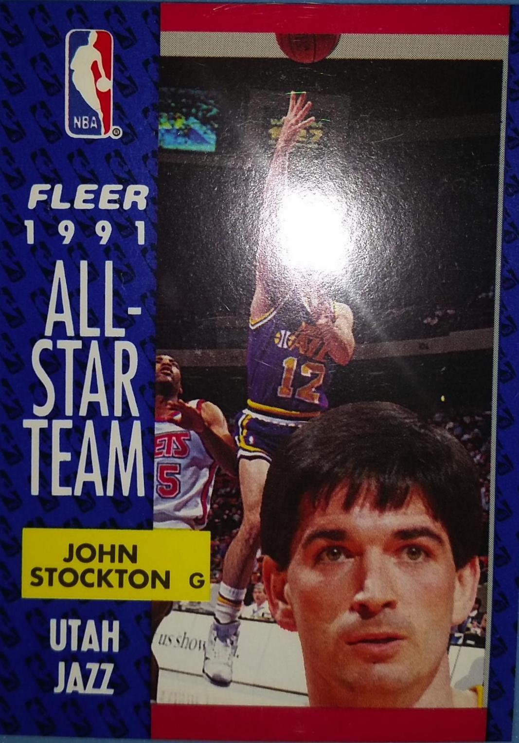 John Stockton #217 Basketball Cards 1991 Fleer