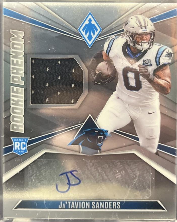 Ja'Tavion Sanders #RPJA-JSS Football Cards 2024 Panini Phoenix Rookie Phenoms Jersey Autograph