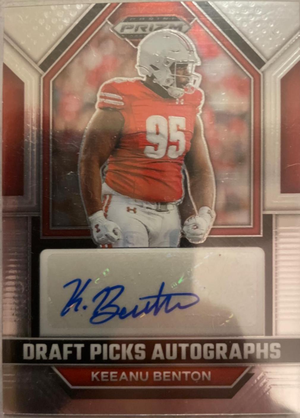 Keanu Benton #DPA-KEB Football Cards 2023 Panini Prizm Draft Picks Autographs