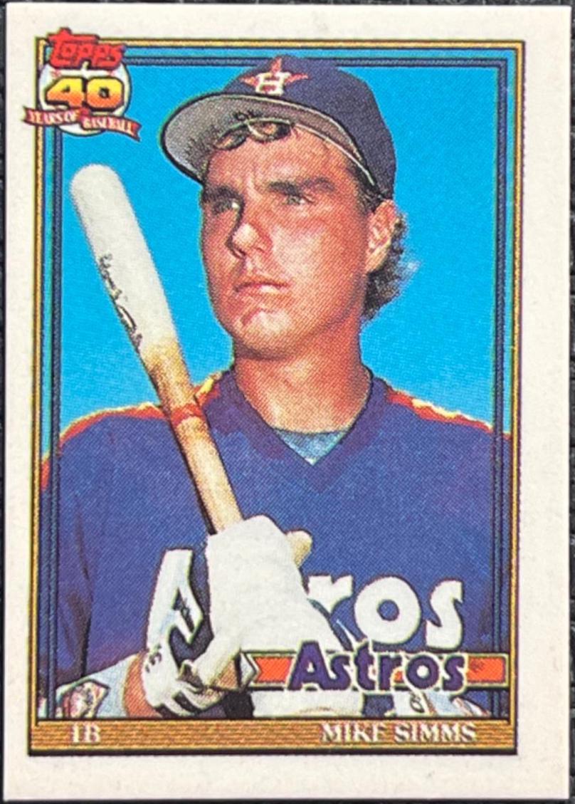 Mike Simms #32 Baseball Cards 1991 Topps Micro