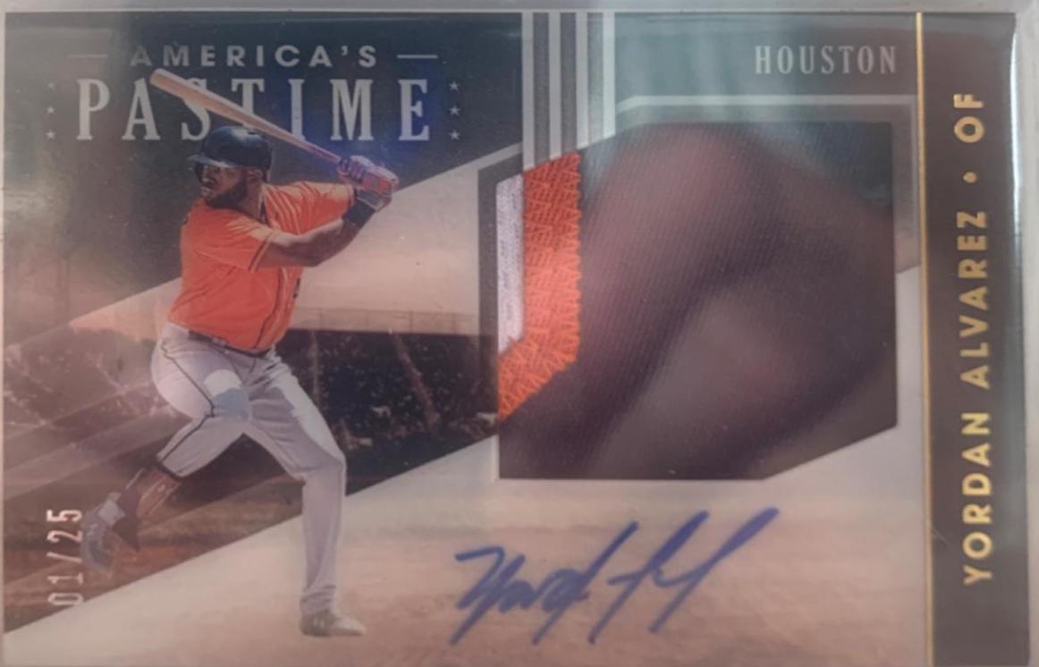 Yordan Alvarez #MS-YA Baseball Cards 2020 Panini Chronicles America's Pastime Material Signatures