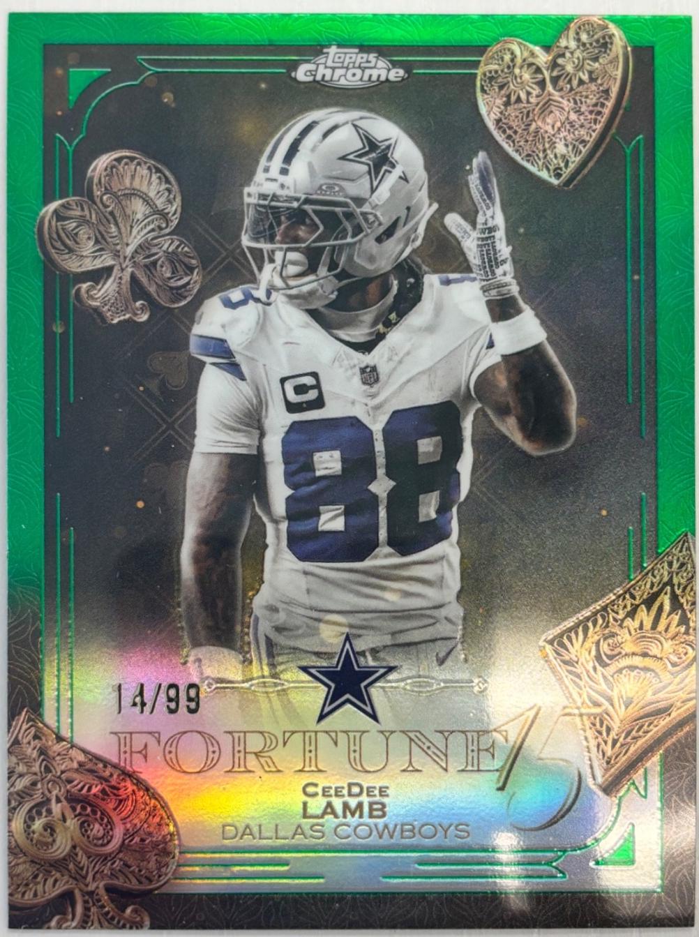 レア☆スフィア☆ブルーグリーン キラキラ虹入り CeeDee Lamb [Green Refractor] #F15-9 Prices | 2025 Topps Chrome