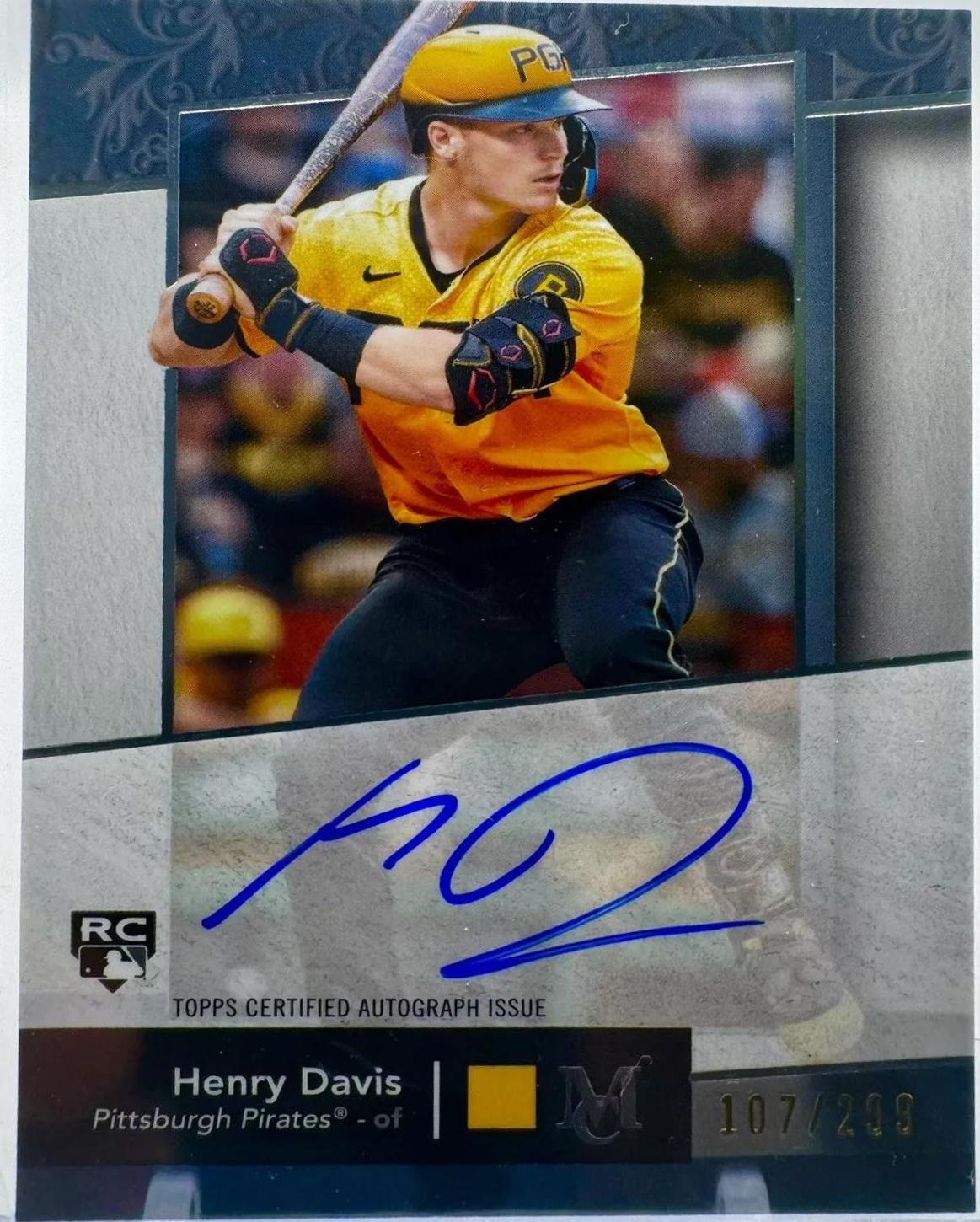 Henry Davis #AA-HD Baseball Cards 2024 Topps Museum Collection Archival Autograph