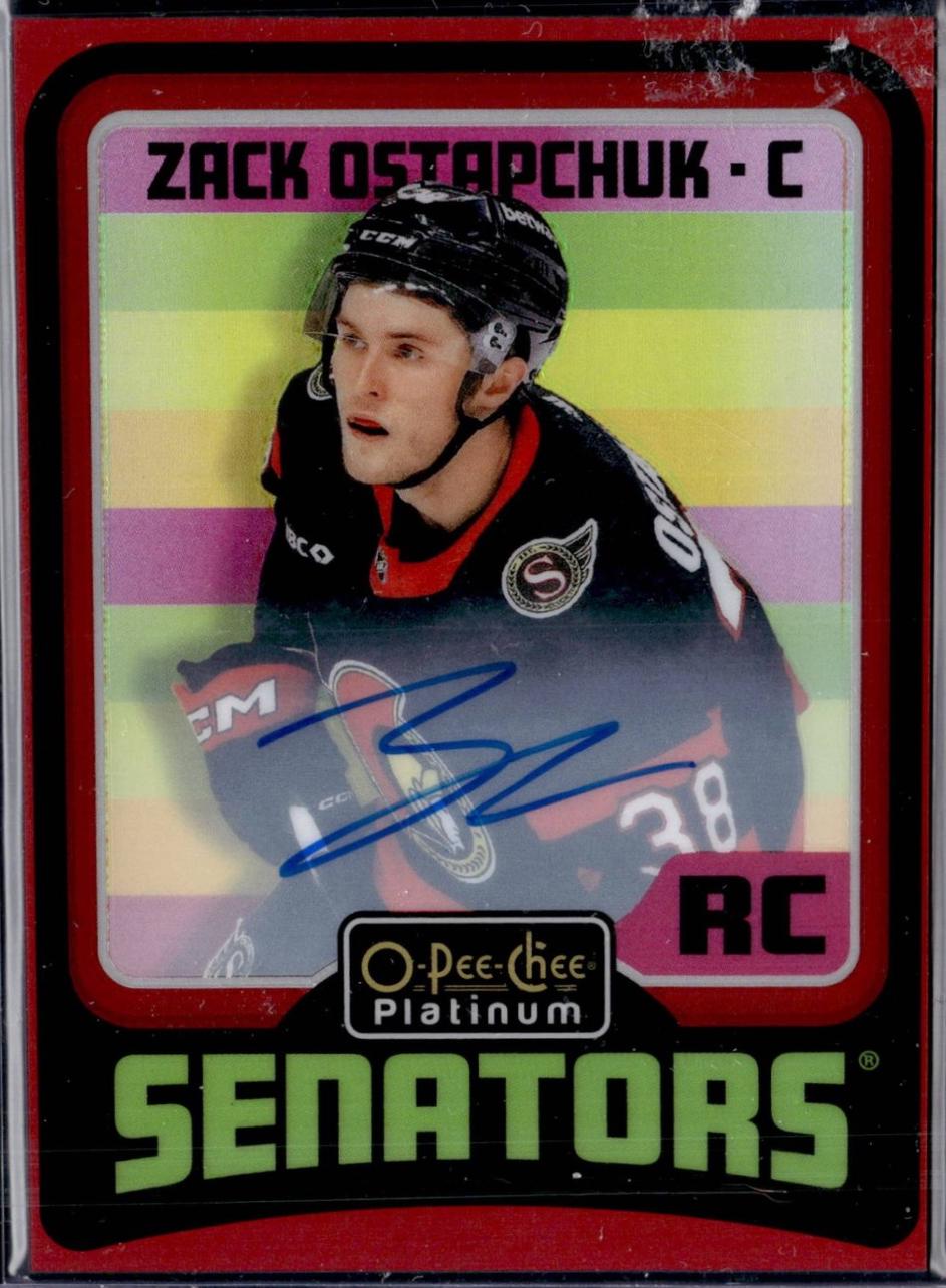 Zack Ostapchuk #R85 2024 O Pee Chee Platinum Retro Red Autograph Hockey