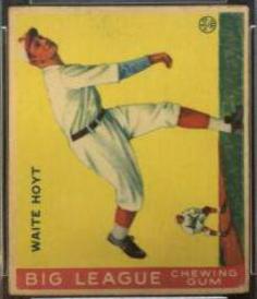 Waite Hoyt #60 Baseball Cards 1933 World Wide Gum