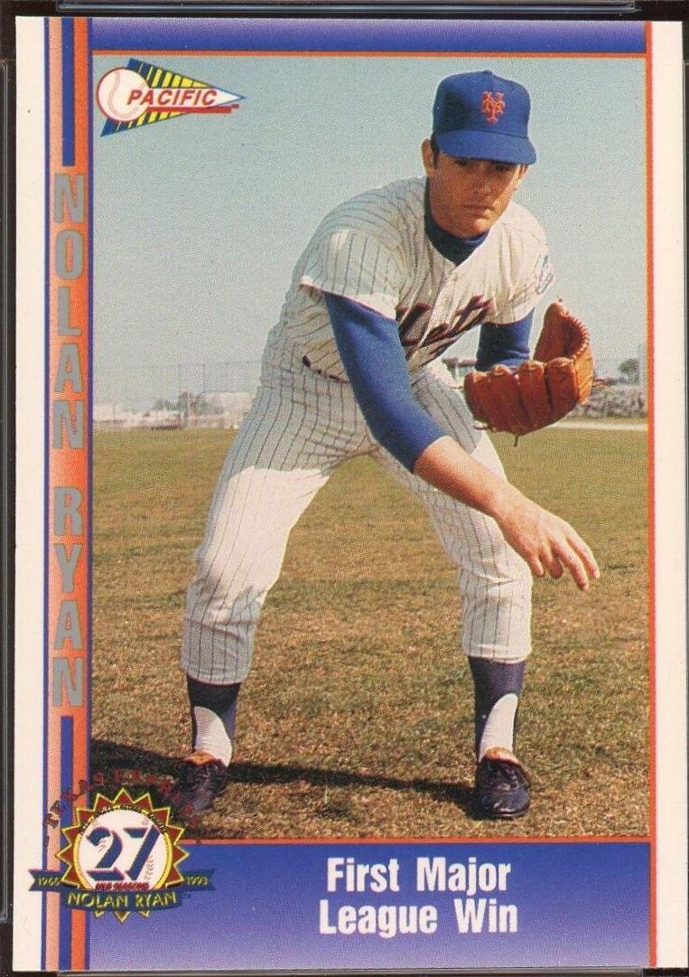 First Major League Win #7 Baseball Cards 1993 Pacific Nolan Ryan 27th Season