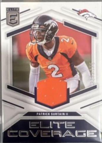 Patrick Surtain II #2 Football Cards 2023 Panini Donruss Elite Coverage