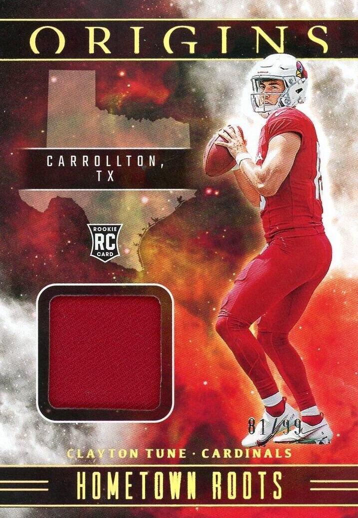 Clayton Tune #HR-CTU Football Cards 2023 Panini Origins Hometown Roots