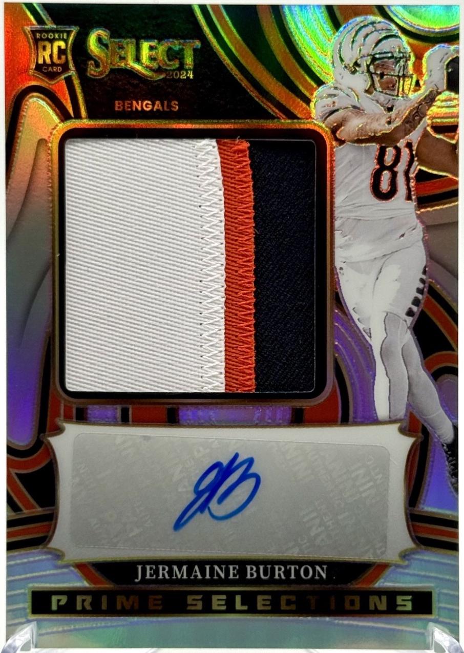 Jermaine Burton #36 2024 Panini Select Prime Selections Signatures Prizm Football