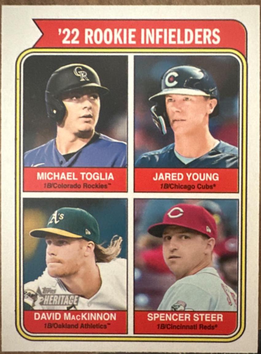 Michael Toglia, Jared Young, David MacKinnon, Spencer Steer #499 Baseball Cards 2023 Topps Heritage