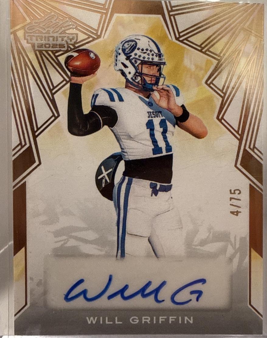Will Griffin #BA-WG1 2025 Leaf Trinity Autograph Football