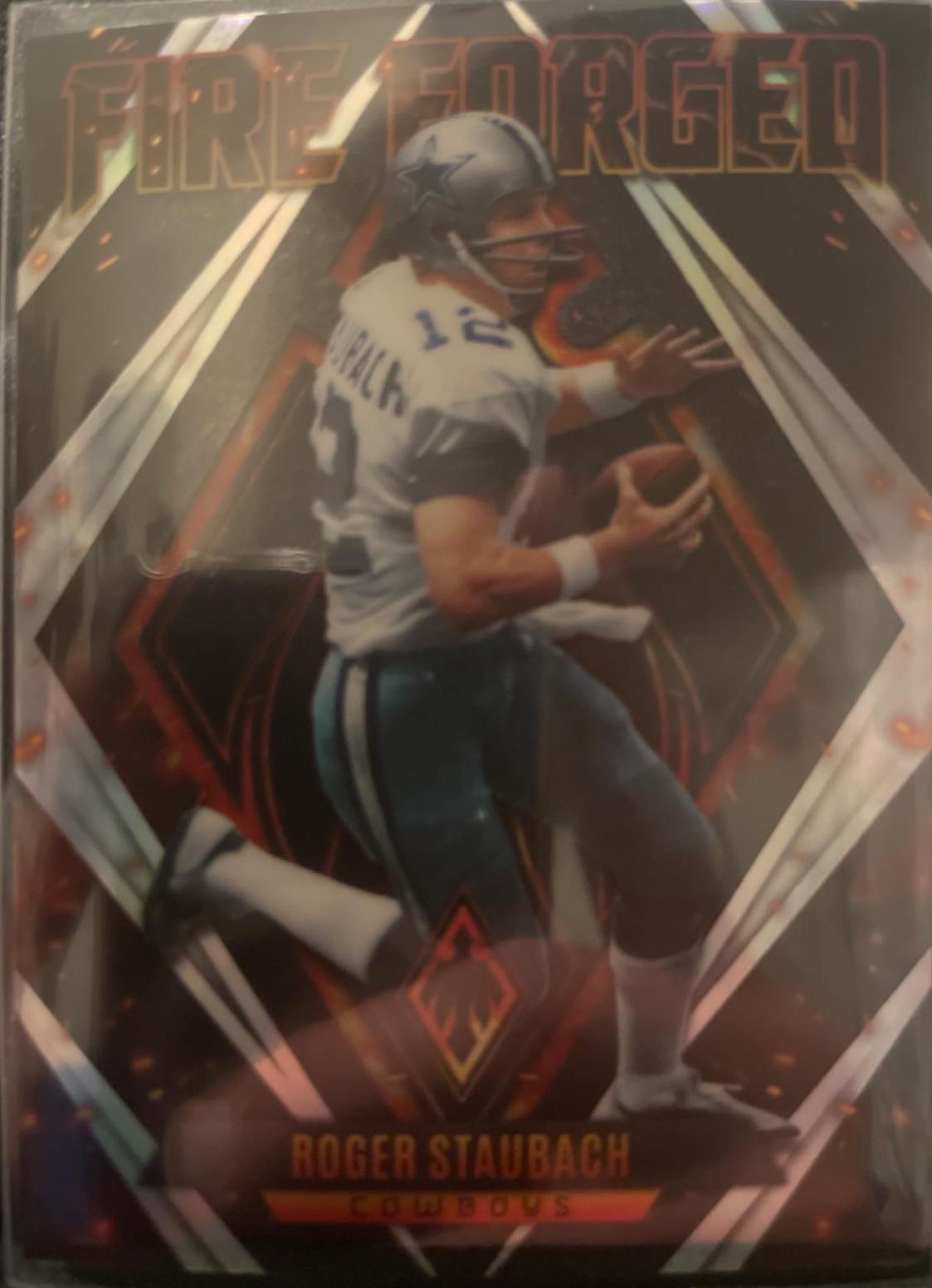 Roger Staubach #FF-6 Football Cards 2022 Panini Phoenix Fire Forged