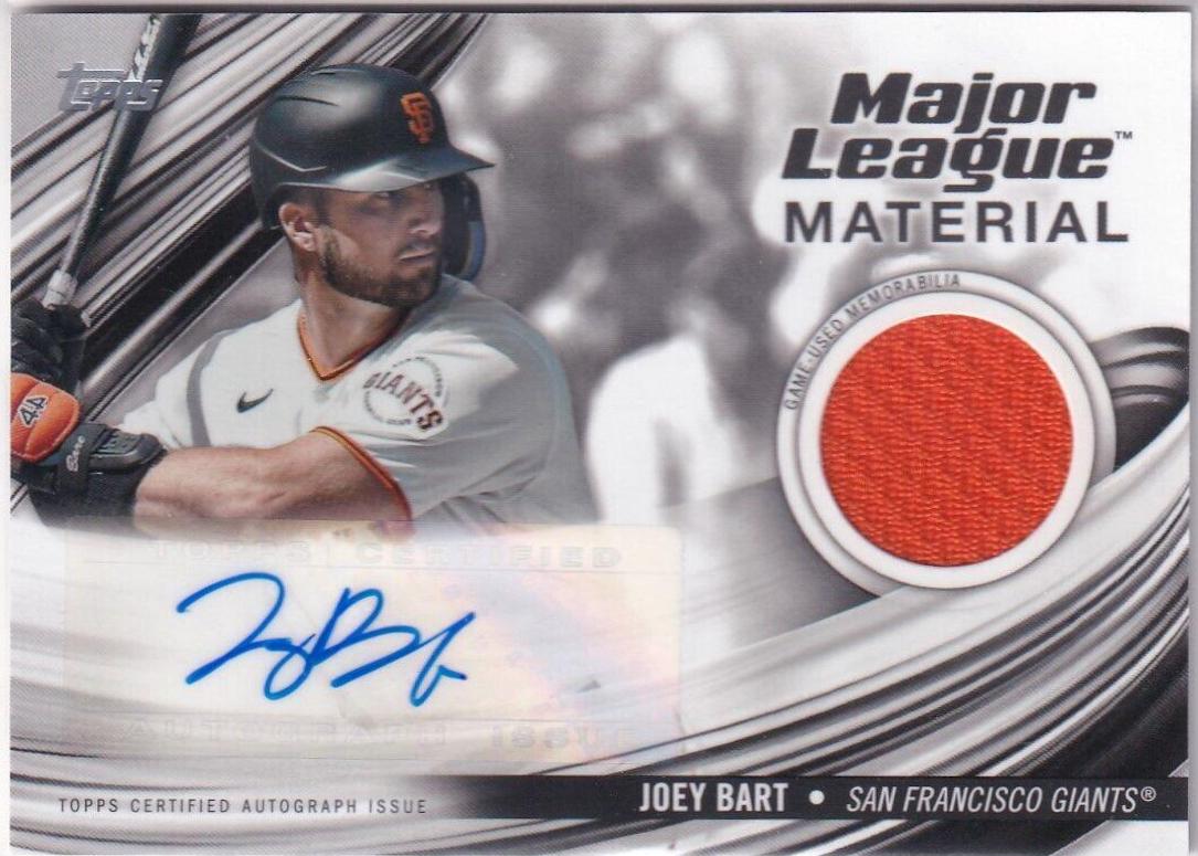 Joey Bart #MLMA-JB Baseball Cards 2023 Topps Update Major League Material Autographs