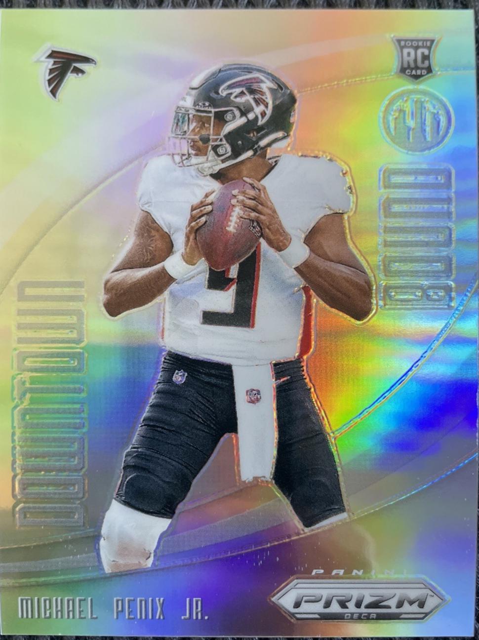 Michael Penix Jr. #9 Football Cards 2024 Panini Prizm Deca Downtown Bound