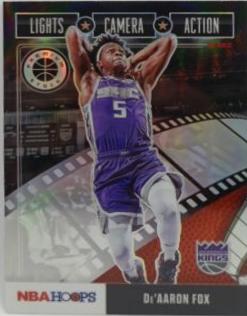 De'Aaron Fox #3 Basketball Cards 2019 Panini Hoops Premium Stock Lights Camera Action