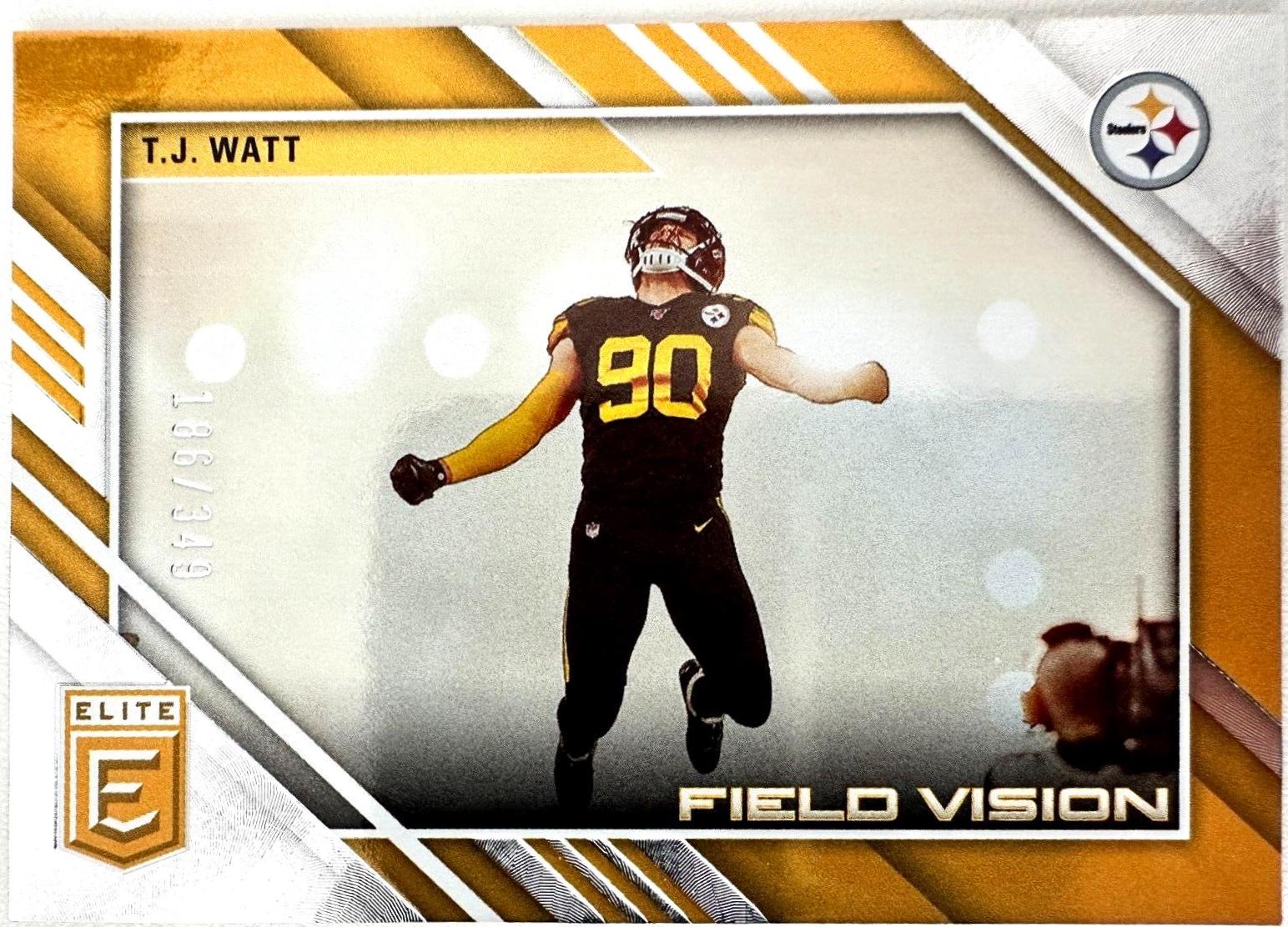T. J. Watt #FV-4 Football Cards 2023 Panini Donruss Elite Field Vision