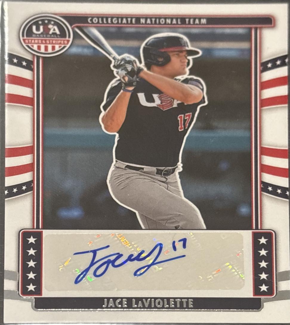 Jace LaViolette #NTS-JL Baseball Cards 2024 Panini Stars & Stripes Collegiate National Team Signature