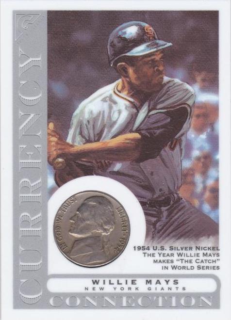 Willie Mays #CC-WMA Baseball Cards 2003 Topps Gallery Currency Collection Coin Relics