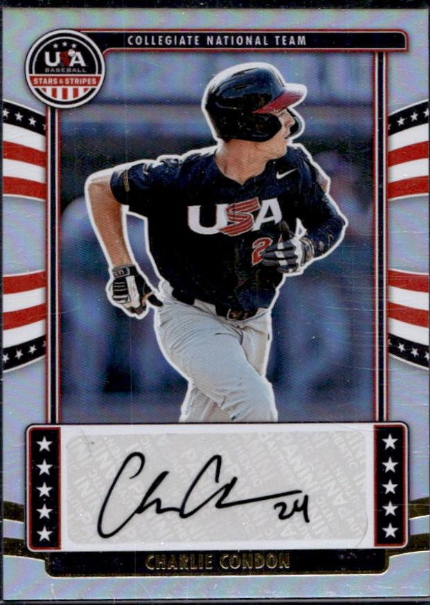 Charlie Condon #NTS-CC Baseball Cards 2024 Panini Stars & Stripes Collegiate National Team Signature