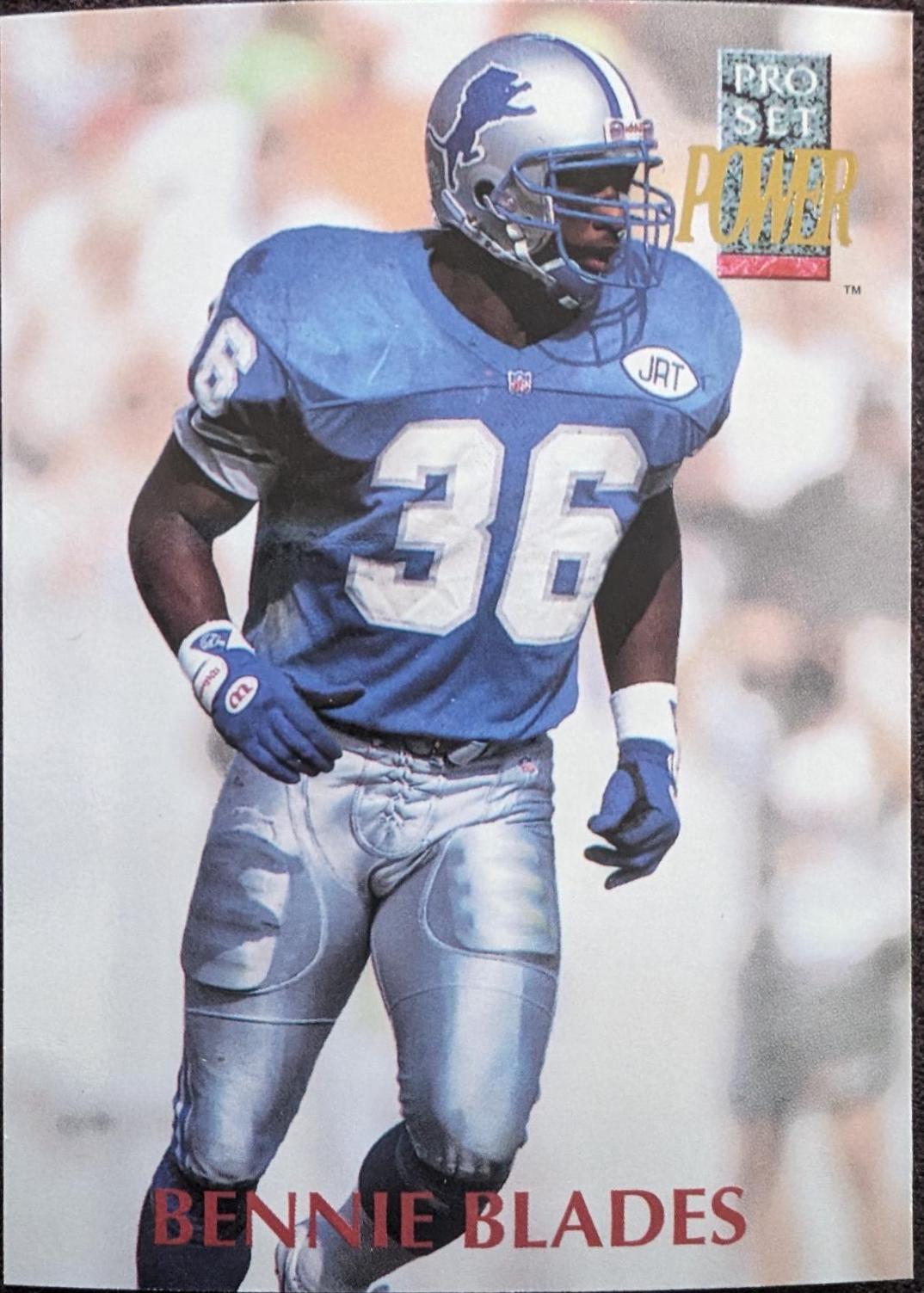 Bennie Blades #36 Football Cards 1992 Pro Set Power