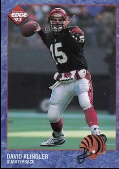 David Klingler #29 Football Cards 1993 Collector's Edge