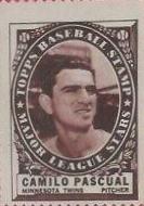 Camilo Pascual Baseball Cards 1961 Topps Stamps