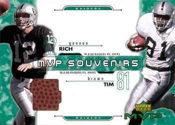 Rich Gannon #RG Football Cards 2001 Upper Deck MVP Souvenirs