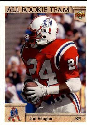 Jon Vaughn #55 Football Cards 1992 Upper Deck